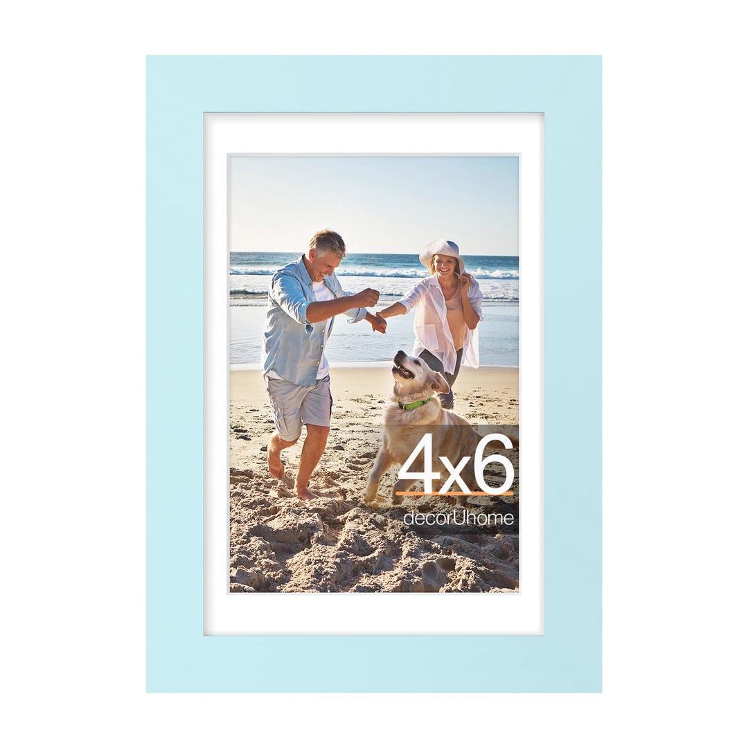 3 x decorUhome 4x6 Picture Frame, Fits 3.5x5 Photos with Mat, M01LBU