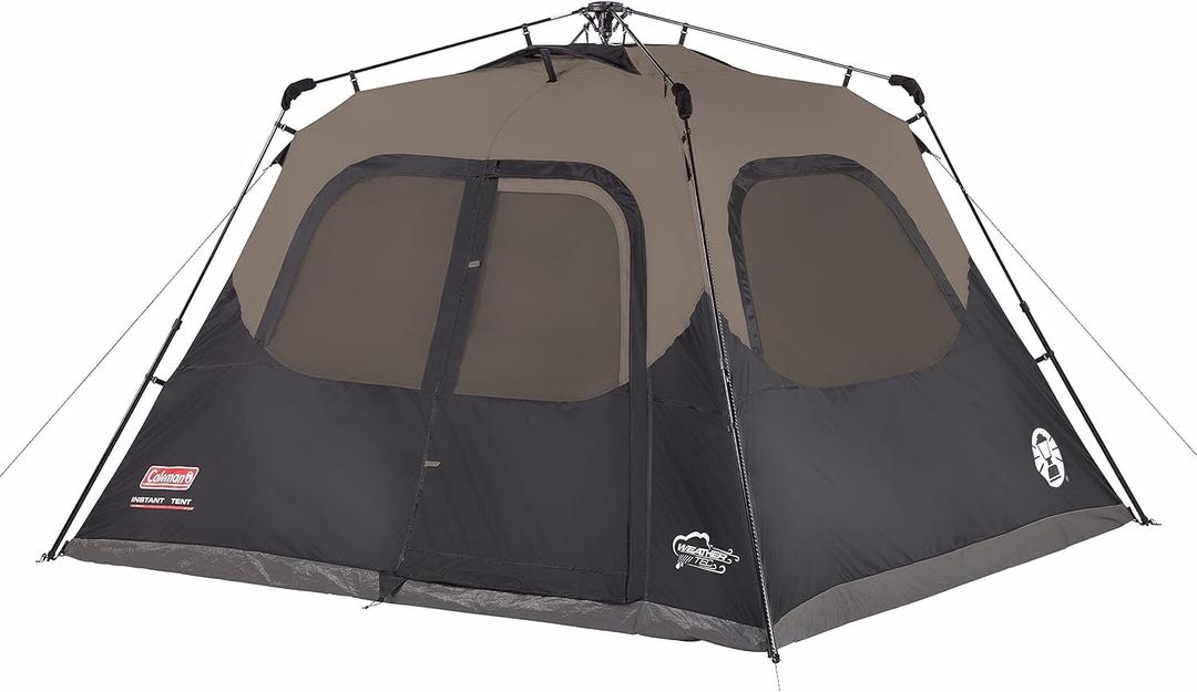 Coleman 6 Person Instant Camping Tent with 1-Minute Setup, Large Family Tent with Pre-Attached Poles, Air Vent, & Carry Bag, Sets Up in About 60 Seconds, Contains PFAS
