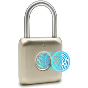 Fingerprint Padlock eLinkSmart Gold Metal Padlock Keyless Combination Padlock for Gym Locker Shed Locker Storage Units Luggages Suitcases