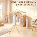 Foldable Clothes Drying Rack, Portable Garment Drying Rack for Indoor Outdoor, Space Saving Laundry Drying Rack, Sturdy Clothing Air Dryer Hanger for Balcony Bedroom Laundry Room