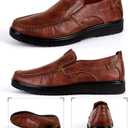 Asifn Men Casual Driving Shoes Leather Penny Loafers Slip Ons Outdoor Boat Walking Comfortable Walking Flats Breathable Brown(11.5 M US)