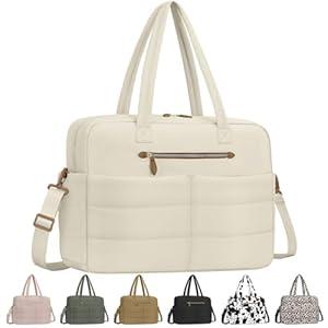 Vankor Travel Duffel Bags, Weekender Bags for Women Men Gym Duffel Bag Personal Item Travel Bag Foldable Tote Carry On Overnight Workout Bag, Beige