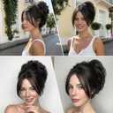 XIXISNOW Large Messy Bun Hair Piece Wavy Fake Hair Scrunchie Synthetic Fluffy Chignon Buns Ponytail Extensions Instant Thick Updos Hairpieces For Women Girls Wedding Party Daily Use Dark Brown