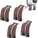 Car Purse Hook Purse Hook for Car Seats Headrest Car Seat Hooks, Heavy Duty Vehicle Organizer for Handbags, Groceries, Purses, Keep Car Tidy (Brown, 4 Pack)