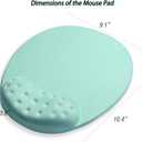 BRILA Large Mouse Pad with Ergonomic Memory Foam Wrist Rest Support - Massage Holes Design - Skidproof Pu Bottom - Wrist Fatigue/Pain Relief Mousepad with Elbow Hand Cushion for Gaming & Work (Aquamarine)