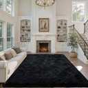 5x7 Black Area Rugs for Living Room, Large Fluffy Shag Bedroom Rugs Non-Slip, Ultra Soft Plush Carpet for Nursery Kids PlayRoom Dorm Office Indoor Modern Carpets