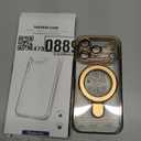 Magnetic for iPhone 17 Pro Case with Invisible Stand[Compatible with MagSafe][Full Camera Lens Protector][Military Drop Protection] Shockproof Not Yellowing Clear Slim Soft for Women Men (Gold)