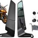 Motorcycle Rearview Mirrors, Adjustable Rotating Motorcycle Mirrors, Compatible for Honda CBR300R/ 500R/ 600RR/ 1000RR, Kawasaki Ninja 300 400 650, Suzuki GSXR 600 750, Zx6r Yamaha, Ducati(BLACK)