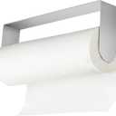 YIGII Paper Towel Holder Under Cabinet - Self Adhesive Paper Towel Rack Wall Mount for Kitchen, SUS-304 Stainless Steel Brushed (Oval-Arm, Silver)