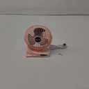 Portable Clip on Fan, 360 Rotate Battery Operated Stroller Fan, 3 Speed Quiet Mini Personal Desk Fan, USB Rechargeable Clooing Fan for Outdoor Camping Golf Cart Stroller Home Office Pink