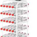 Water Bottle Organizer 5 Tier Free Standing Water Bottle Storage Rack Metal Water Bottle Rack Shelf Large Capacity Bottled Water Holder Beverage Soda Drink Stand for Kitchen Pantry Office,White