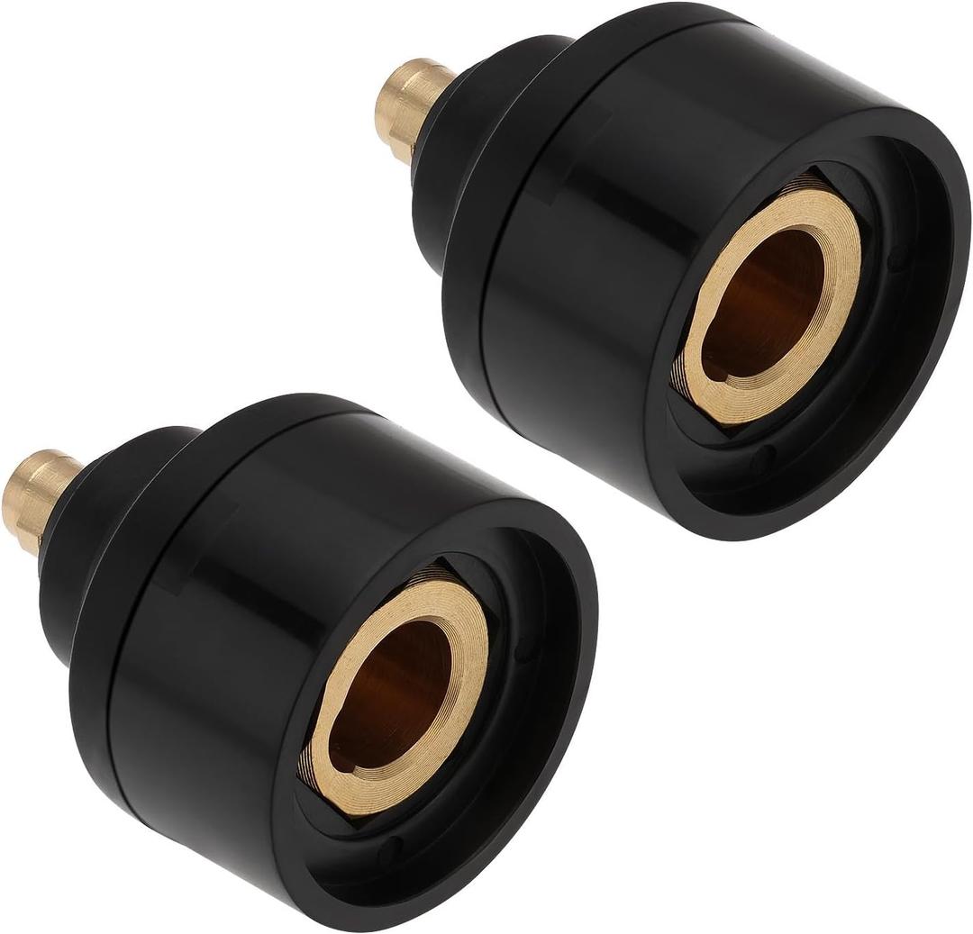2pcs 10/25 Male to 35/50 Female Brass Adapter Brass Welding Machine Adapter Connector for Welding Machine Plasma Cutting Machine, 905-BIW