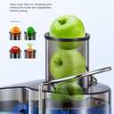 QCen Juicer Machine, 500W Centrifugal Juicer Extractor with Wide Mouth 3 Feed Chute for Fruit Vegetable, Easy to Clean, Stainless Steel, BPA-free (Blue)