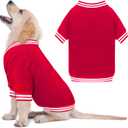 Dog Sweaters for Large Dogs, Brushed Fleece Dog Sweater Baseball Jacket Large Pet Sweater Clothes Soft Warm Boy Girl Pet(Red-L)
