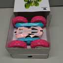 Threeking Remote Control Car RC Cars Toys for Girls Boys Ages 6-12, Upgraded USB-C Modular Batteries, 4WD Stunt Car with Breathing Soft Lights, Double-Sided Driving & 360 Flips, Presents Gifts, Pink