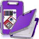 Thicker Clipboard with Storage, Internal Pen Pouch Included, A4 / Letter Size, Toughest Construction Clipboard with Waterproof, Heavy Duty Clip Boards 8.5x11 with High Capacity for Office (Dark Purple)