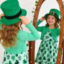 Toddler Girl Sleeveless Dresses and Long Sleeve Ruffle Cardigan 2 Piece Fall Outfits for 2-8T (Green)