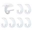 6Pcs Hanging Closet Rod Support, J Shaped Closet Shelf Rod Holders, 3/4 Closet Maid Support Brackets Hooks for Hanging Clothes,Cabinets Storage and Curtain