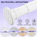 Small Shower Rod 18-32 Inches Short Adjustable Tension Shower Curtain Rod No Drilling White Spring Tension Rod Non-Slip,Stainless Steel