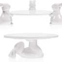 2 Set Bunny Cake Stand Ceramic Cupcake Stand Cute Bunny Cupcake Cake Holder Bunny Cake Plates Bunny Candy Dish Bunny Ceramic Dessert Tray for Party Serving Birthday Gift, White