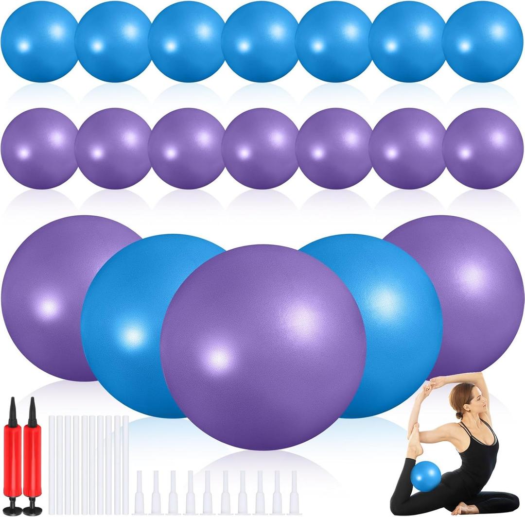 Sotiff 20 Pcs Small Exercise Pilates Ball Bulk 9 Inch Mini Yoga Ball Anti Burst and Slip for Stability Fitness Physical Therapy Stretching & Core Workout at Home Gym Class