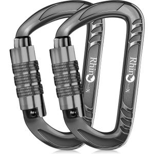 12kN (2697 lbs) Heavy Duty, Locking, Auto Locking, Wiregate Carabiner Clips, for Securing Pets, Outdoor, Camping, Hiking, Hammock, Dog Leash Harness, Keychains