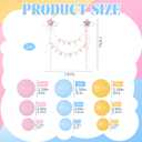 16 Pcs Happy Birthday Cake Topper Cake Bunting Topper Banner with Wood Pole Rainbow Garland with Bow Ribbon Balloon Cupcake Decor for Birthday Baby Shower (Pink,Blue,Yellow)