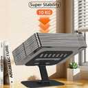 360 Rotation Tablet Stand, Ultra Stability Base Fully Folded Easy to Store and Carry Adjustable iPad Stand Compatible with 4-13" Tablet E-Reader iPad Pro/Air/Mini and More (Black)