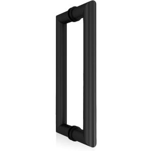 CKB 8" Shower Door Handle, Stainless Steel Shower Door Pull Compatible with 1/3" to 1/2" Glass Thickness, Back to Back Glass Door Handle with Matte Black