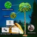 Ledido 5FT Colorful Lighted Palm Tree with 3 Coconuts, 144LED Light Up Palm Trees Outdoor with Remote Waterproof, Artificial Led Palm Tree for Luau Summer Hawaiian Patio Tropical Party Indoor Decor