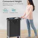 SONGMICS Laundry Basket with Wheels, Rolling Laundry Hamper, 23.8 Gallons (90 L), Removable Liner, Steel Frame with Handle, 24 x 11.4 x 31.9 Inches, Ink Black URLS003B01