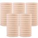 Qarwayoc 50PCS Large Blonde Hair Ties, Seamless Hair Bands, Soft Elastic Hair Ponytail Holders, No Damage, 2 Inch in Diameter