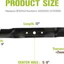 GX20250 High Lift Mower Blades for John Deere 48" Deck L120 L130 L2048 L2548 1948GV 1948HV 2148HV 48 Inch Lawn Tractor Replace GY20568 330-619 Mower Blades 3 Pack