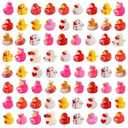 72 Pcs Valentine Rubber Ducks - Holiday Ducks Bag Fillers Ducking, Bathtub Toys, Party Favors, Classroom Game Prizes, Valentine Day Decorations