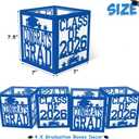 Sinasasspel 4 PCS Graduation Table Centerpieces Boxes 2026 Congrats Grad | School College Graduation Decorations Class of 2026 Table Centerpieces for Grad Theme Party Decorations Supplies Blue
