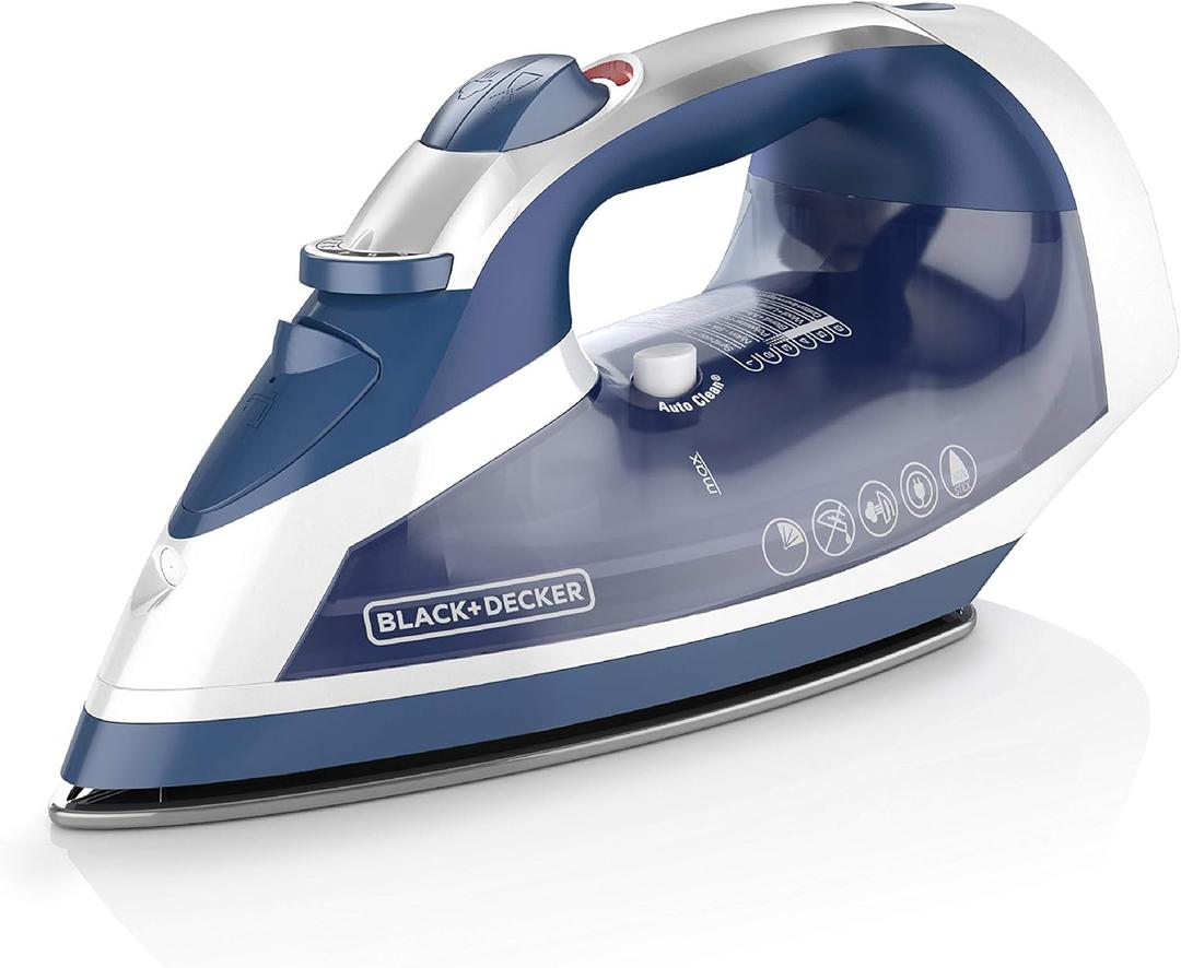 BLACK+DECKER Xpress Steam Cord Reel Iron with Nonstick Soleplate, Blue, ICR16X