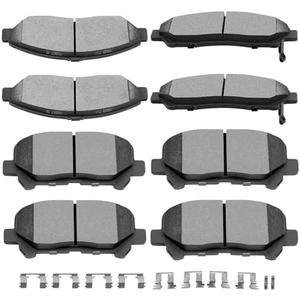 SCITOO Ceramic Front Rear Disc Brake Pad Set fit for 2007-2013 for Acura MDX, 2010-2013 for Acura ZDX, 2009-2011 for Honda Pilot
