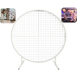 LANGXUN 6.2ft white Balloon Arch kit, Circle Metal Party Decoration, for Birthday Party Decoration, Wedding Decoration, Graduation Decorations and Baby Shower Photo Background Decoration