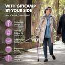 GPTCAMP Walking Cane and Walking Stick for Men Women,Lightweight Folding Canes with Offset Soft Cushioned Handle,Adjustable & Collapsible,Mobility & Leg Surgery Recovery, 17.32"