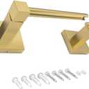 Stainless Steel Toilet Paper Holder Wall Mounted for Bathroom, Double Post Pivoting Square Tissue Holders Roll Holder Hangers Toilet Paper Stand (Gold)