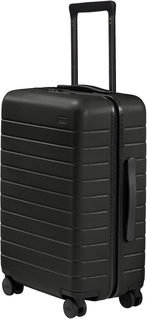 Away Bigger Carry-On Luggage, Lightweight Hardside Large Suitcase with Spinner Wheels, TSA Lock, Airline Approved, Jet Black, Standard