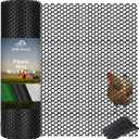 Plastic Chicken Wire Mesh Fence,Plastic Chicken Wire Roll 16in x 20ft,Garden Netting Fencing Barrier for Poultry, Animals, Pets and Balcony(Black)