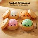 Dumpling Squishies Toy, Giant Glitter Dumpling, Colorful Dumplings Stress Balls Fidget Sensory Toy,Soft Squeeze Decompression Dough with Food Steamer, Stretchy Desk Toys (White)