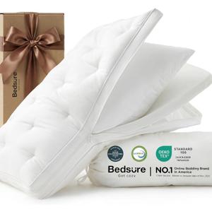 Bedsure Adjustable Pillow Queen Size for Side Sleepers, Custom Height Firmness Queen Pillow, PureWoven Memory Foam & Down Alternative Fill,100% Cotton Cover for Back, Stomach Sleepers, 26"x17", 1 Pack