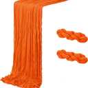 2 Pack Orange Cheesecloth Table Runner 20 x 120 inch Gauze Table Runners 10 FT Long,Semi Sheer Cheese Cloth Fabric Table Runner Bulk for Wedding,Party,Baby Shower,Bridal Shower Decoration
