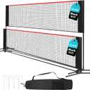OLIXIS Badminton Net Set, 10FT/14FT/17FT Wide, 3-5FT Adjustable Height Multi Sport Net for Pickleball, Tennis, Volleyball, Soccer Tennis, Indoor Outdoor with Carry Bag, Easy Setup for Backyard
