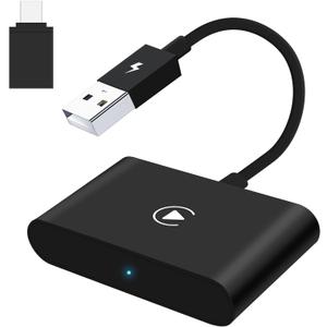 Wireless CarPlay Adapter 2025 Plug & Play Dongle, Upgrade for iPhone 6+ & Cars 2015+, Convert Wired Connection to Bluetooth Apple Interface