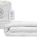 Threadmill White Cotton Duvet Cover Queen Size, Breathable Comforter Cover, Soft 1-Piece Cotton Queen Duvet Cover Hotel Style Light Weight with Strong Button Closure & Corner Ties, Fits Full Duvet