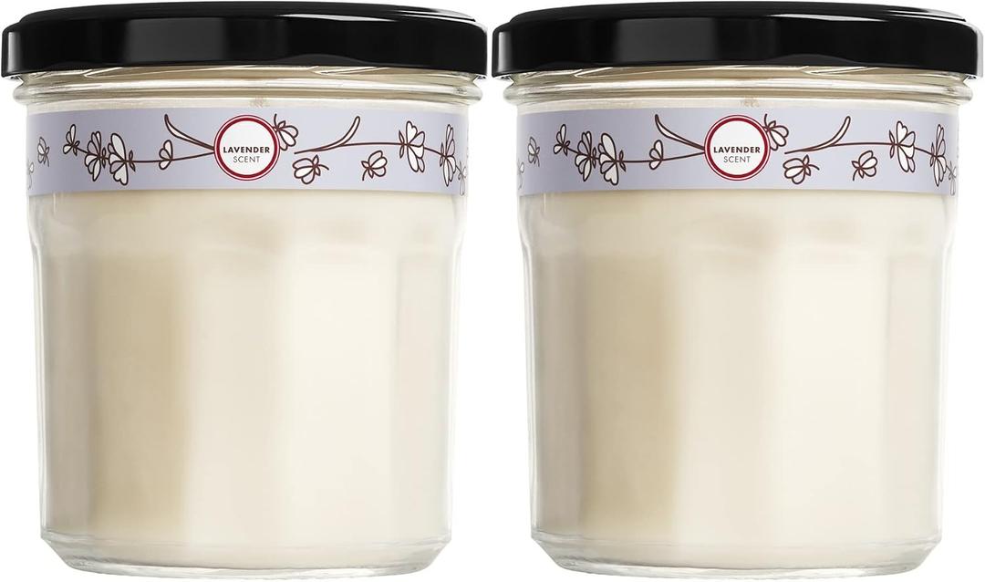 MRS. MEYER'S CLEAN DAY Lavender Soy Candle, Garden-Inspired Aromatherapy Homekeeping, 35 Hour Burn Time, Made with Essential Oils, 7.2 oz Large Glass Jar Candles (Pack of 2)