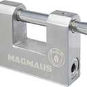 Magmaus RTX70 [Armoured] High Security Padlock  Heavy Duty Container Lock with 0.70 Shackle Clearance & 0.39 Thick Bolt  Weatherproof Outdoor Lock for Storage Unit, Shed, Gate, Garage - 10 Keys (Silver)